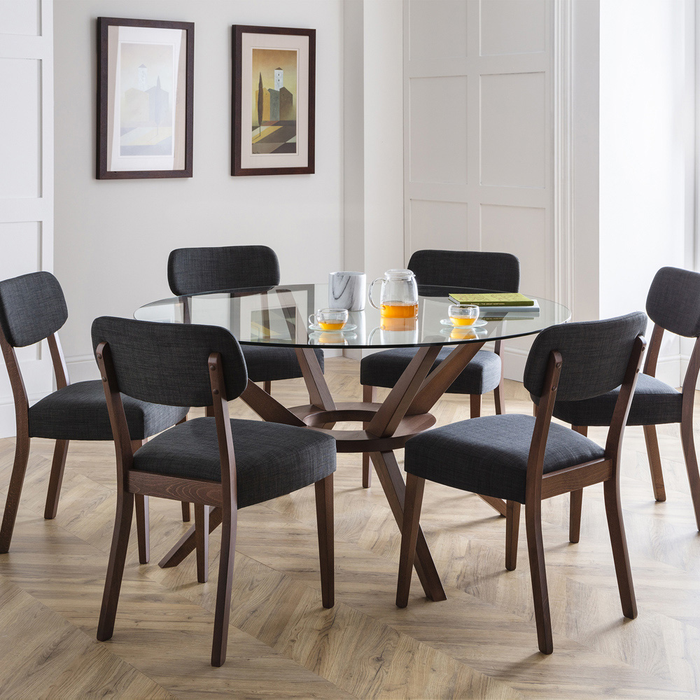 Julian Bowen Chelsea 6 Seater Round Glass Dining Table Image 5