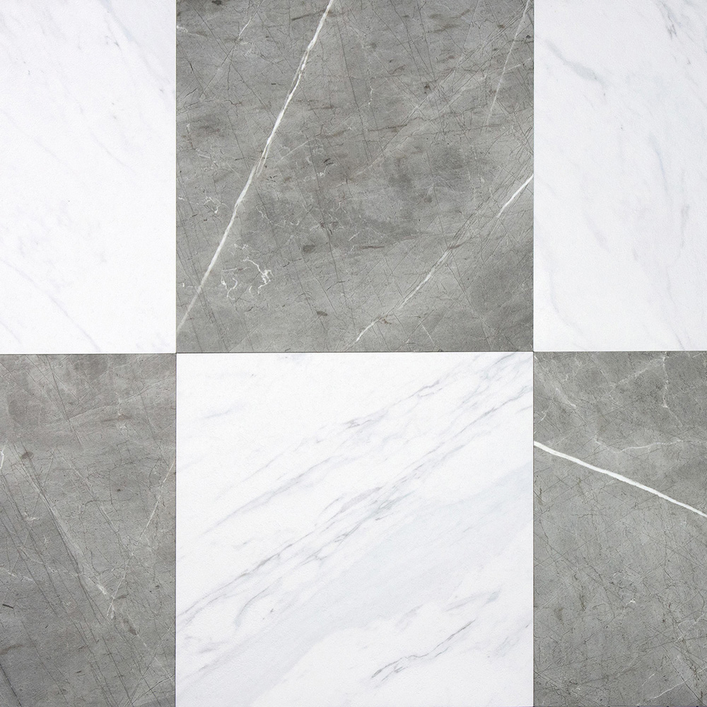 Floorpops Marble Grey and White Bonneville Peel and Stick Floor Tile 30.48 x 30.48cm 10 Pack Image 2