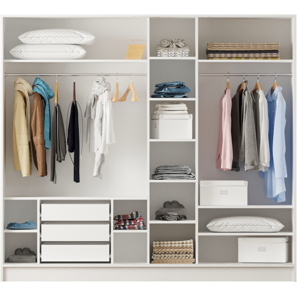 Evu SABRO XL Sliding Door White Wardrobe Image 4