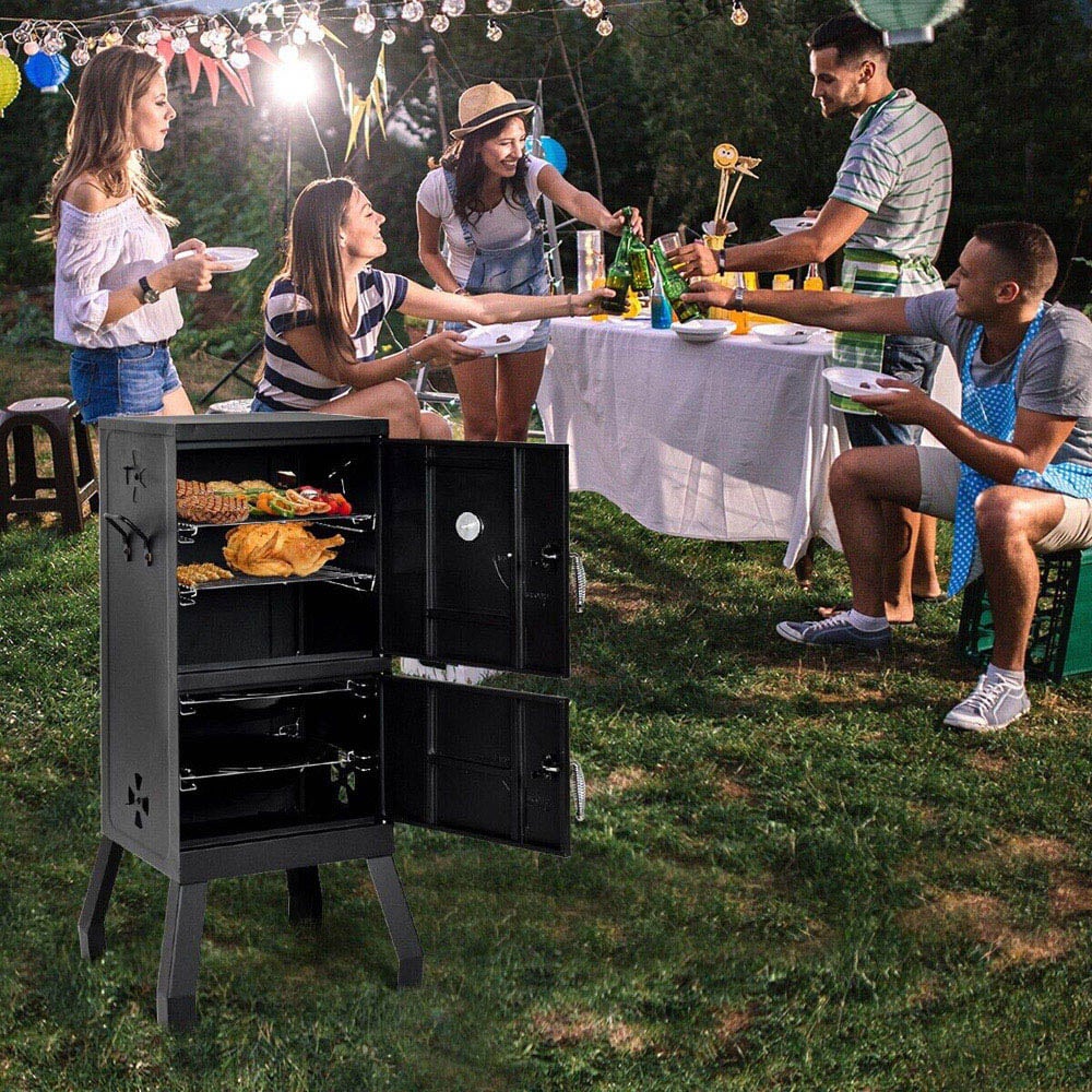 Costway NP10016 2 Layer Vertical Charcoal Smoker Oven Image 4
