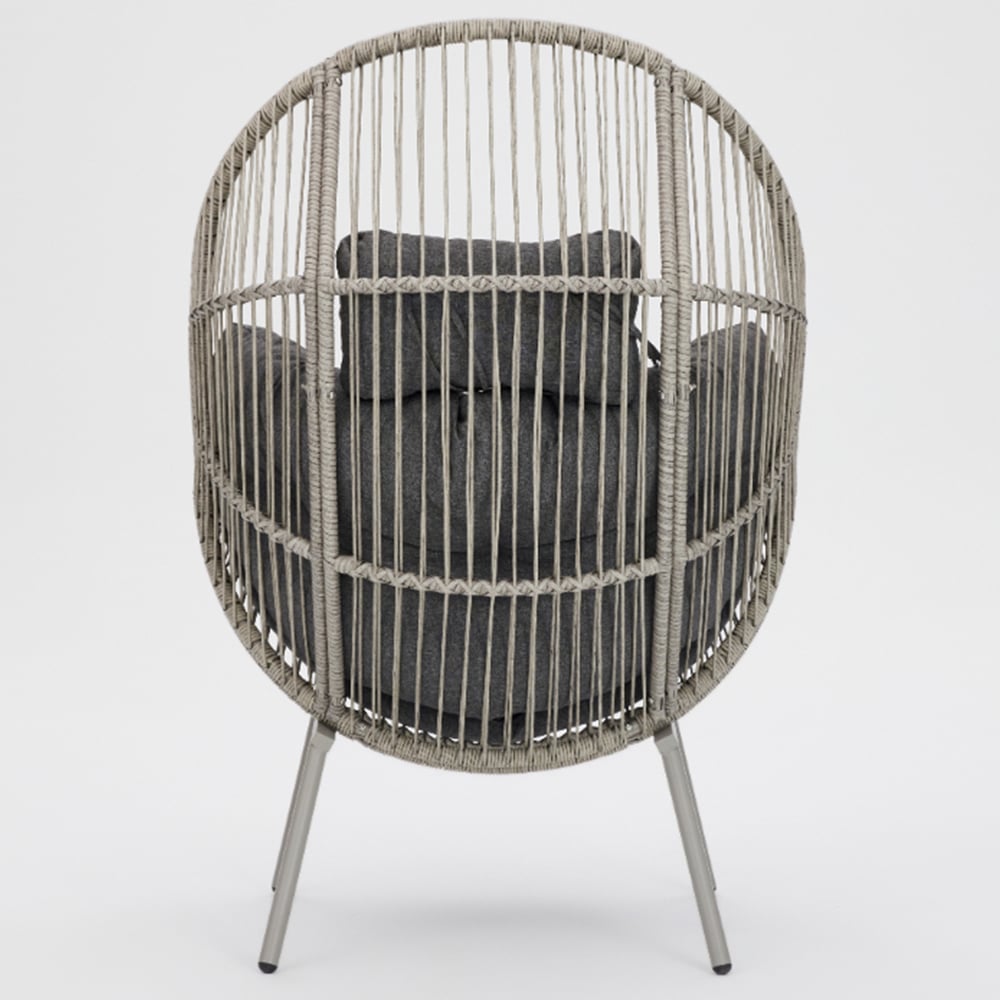 Antigua Dark Grey PE Rattan Egg Chair with Footstool Image 5