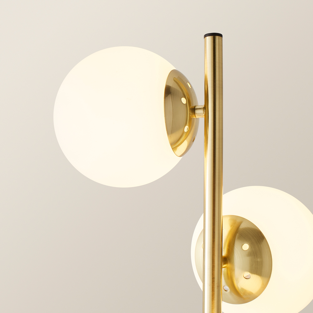 ValueLights Jas Brushed Gold Metal LED Floor Lamp Image 4