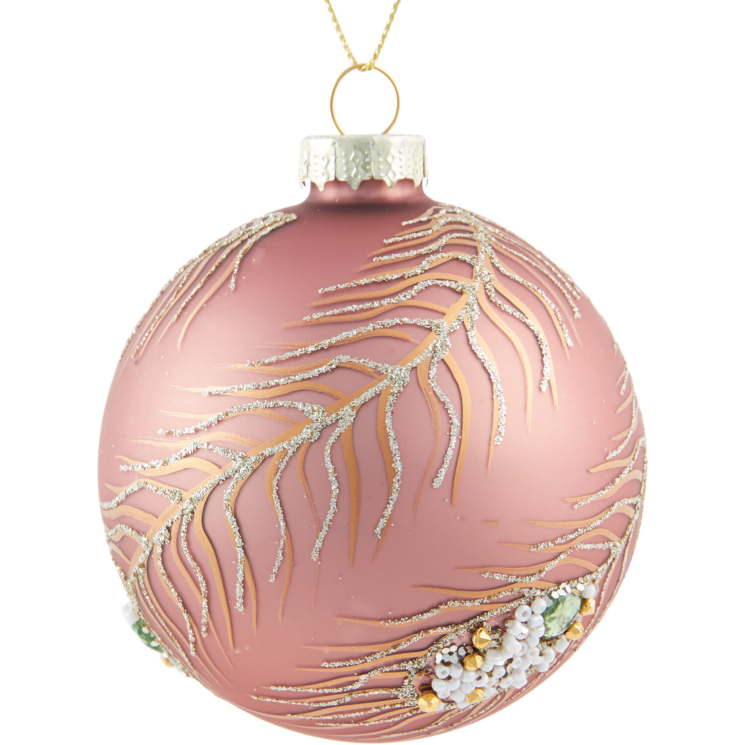 Dusky Rose Matte Embellished Bauble - Dusky Rose Image 2