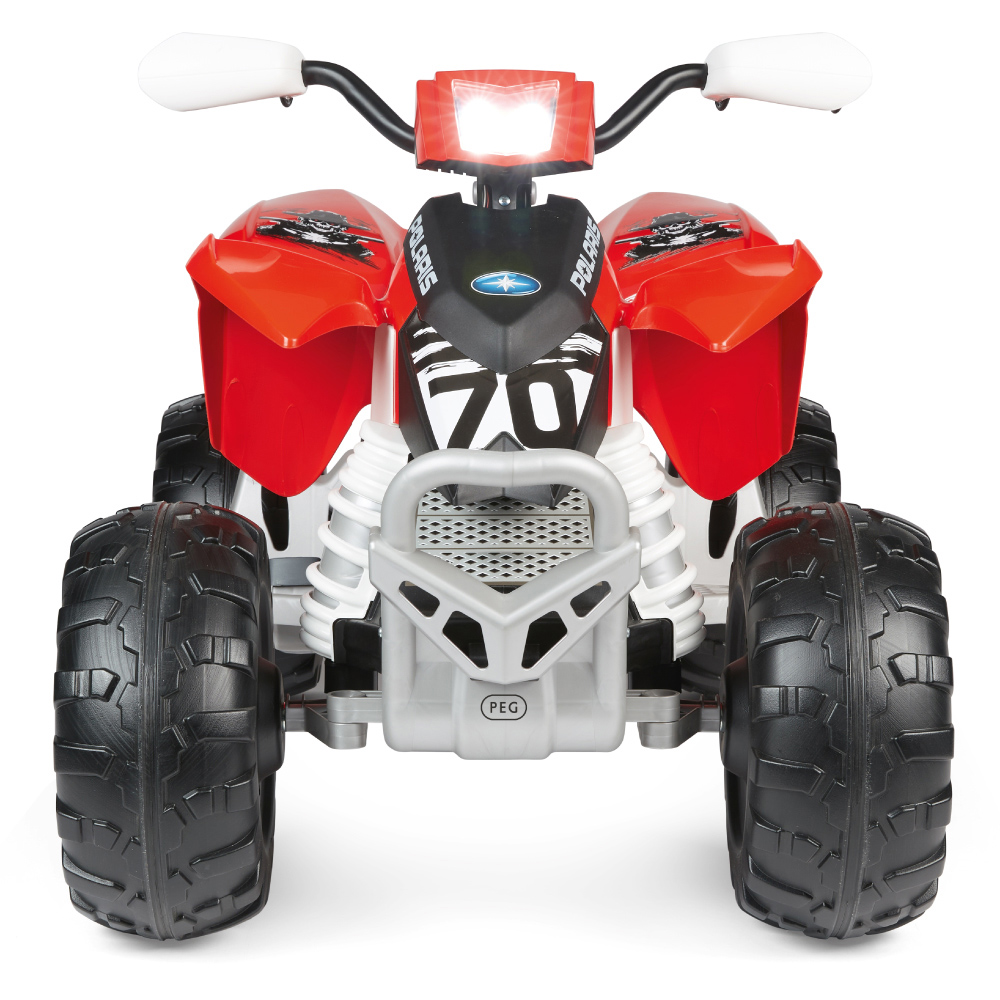 PEG Polaris Outlaw Kids Electric Ride-On Quad Bike with Lights and Sounds Red 12V Image 3