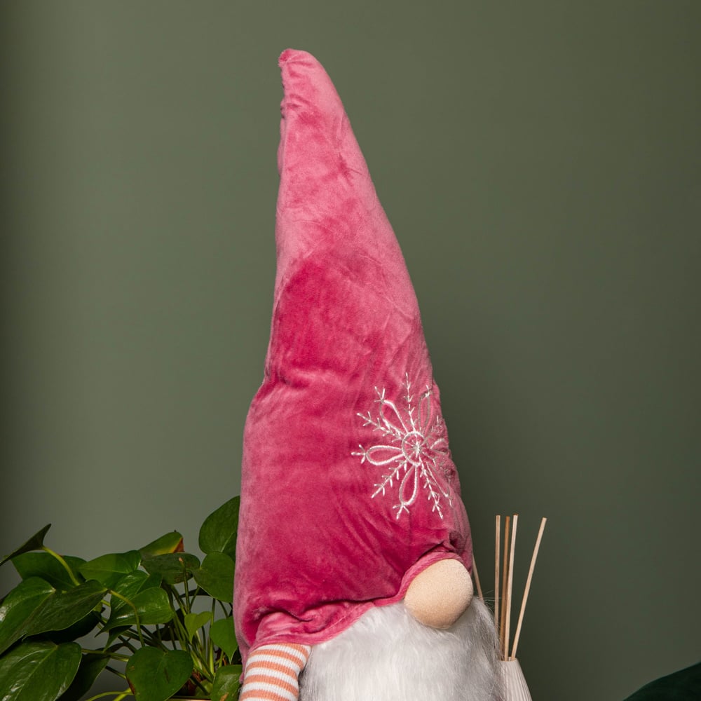 Samuel Alexander Pink Sitting Gonk Christmas Decoration with Snowflake Hat 56cm Image 3