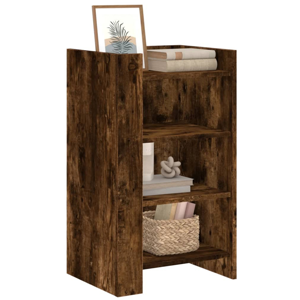 vidaXL 4 Open Shelf Smoked Oak Sideboard Image 3