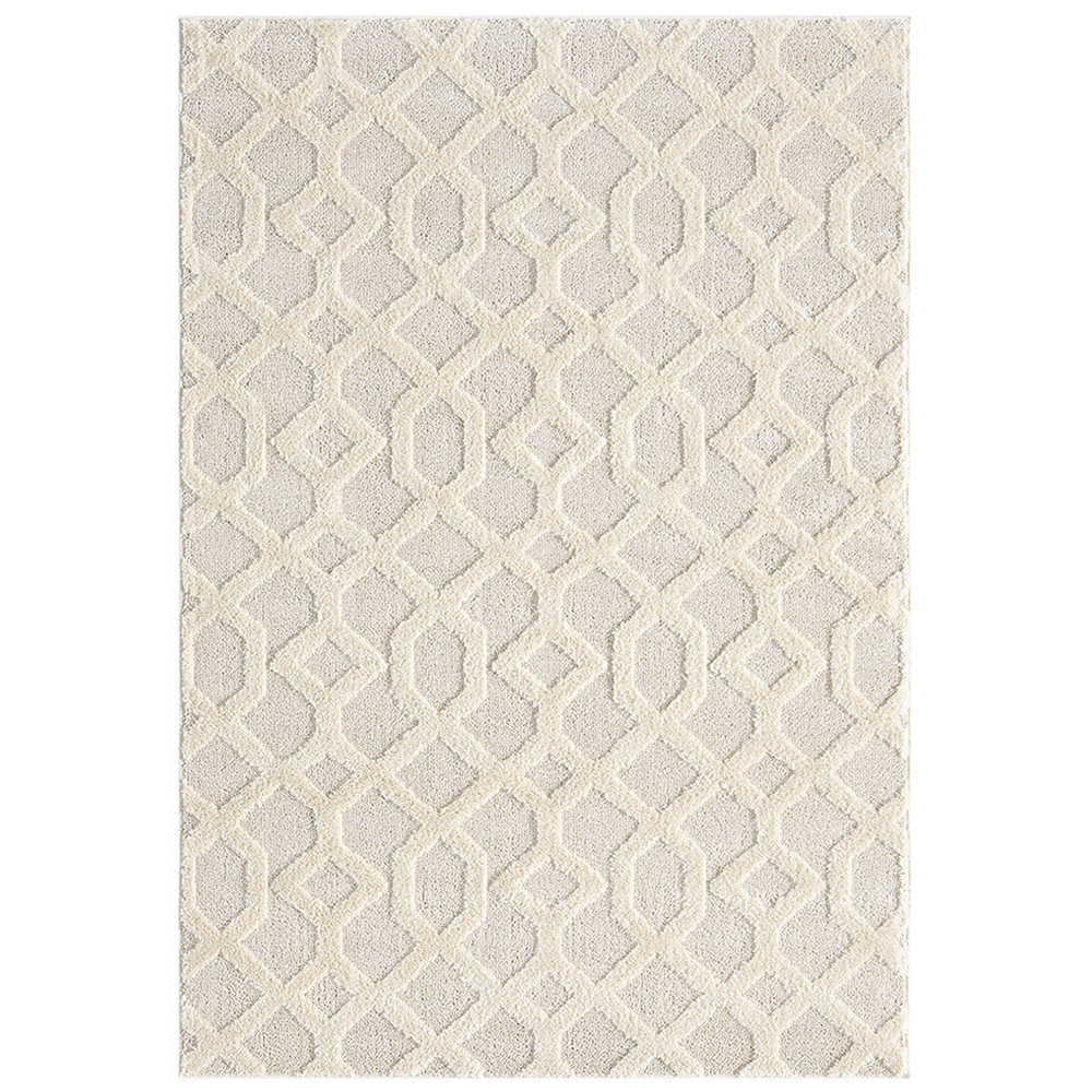 Desire Rugs Isabella Cream Embossed Imperial Trellis Rug 160 x 230cm Image 1