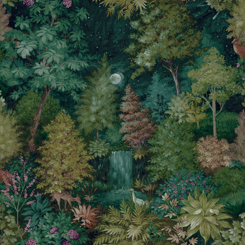 Holden Decor Midnight Woods Green Wallpaper Image 1