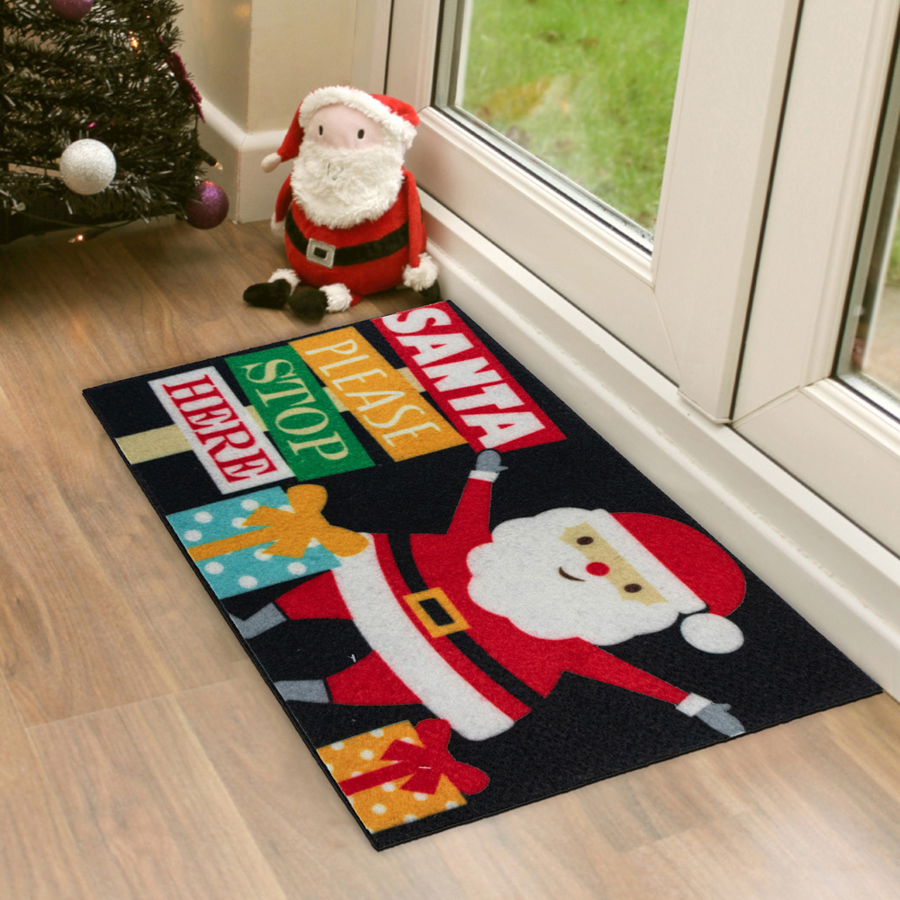 JVL Christmas Santa Machine Washable Door Mat 40 x 57cm Image 2