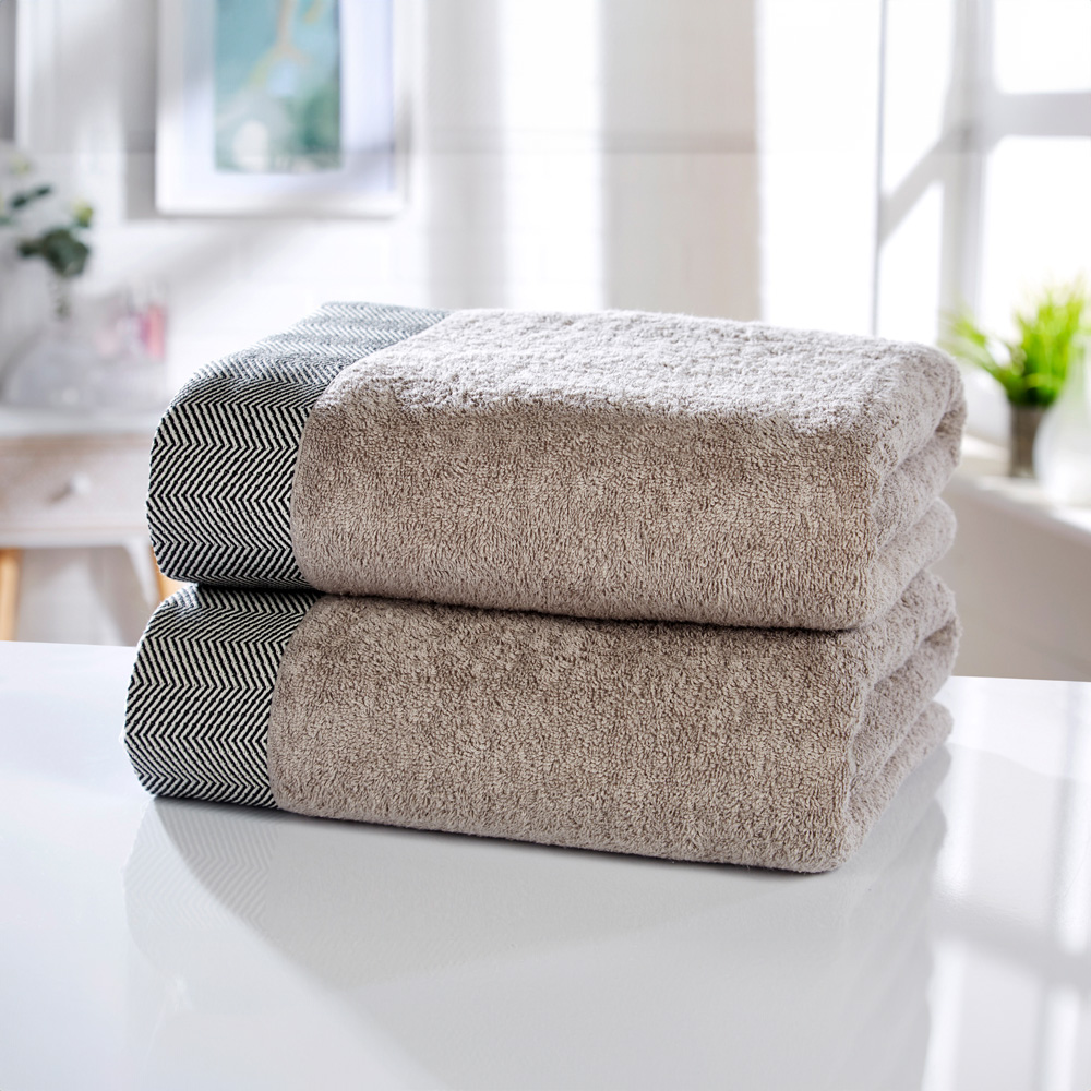 Rapport Home Tidal Pure Cotton Natural Bath Sheet Set of 2 Image 2