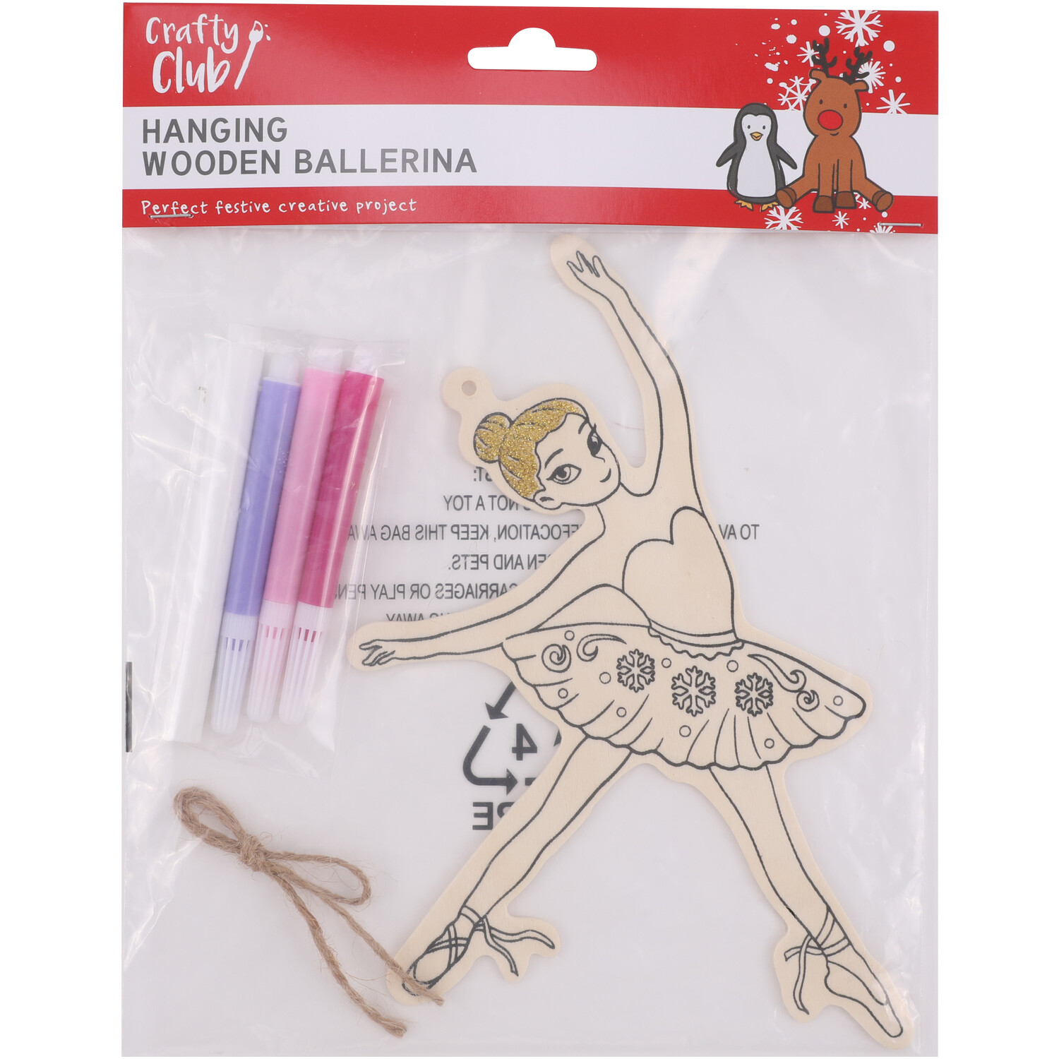 Crafty Club Colour Your Own Hanging Wooden Decoration Image 2