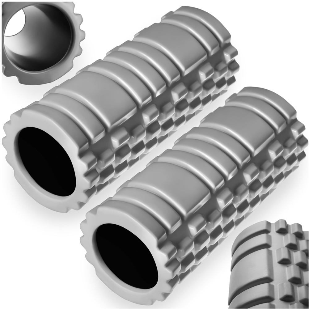 tectake Grey Textured Surface Foam Roller 2 Pack Image 2