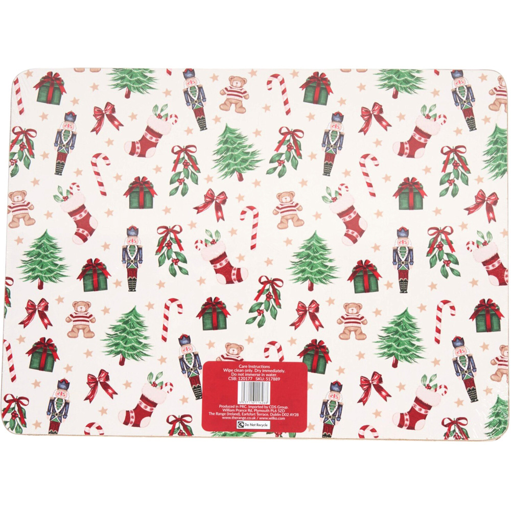 Christmas Print Placemat and Coaster Set Image 2