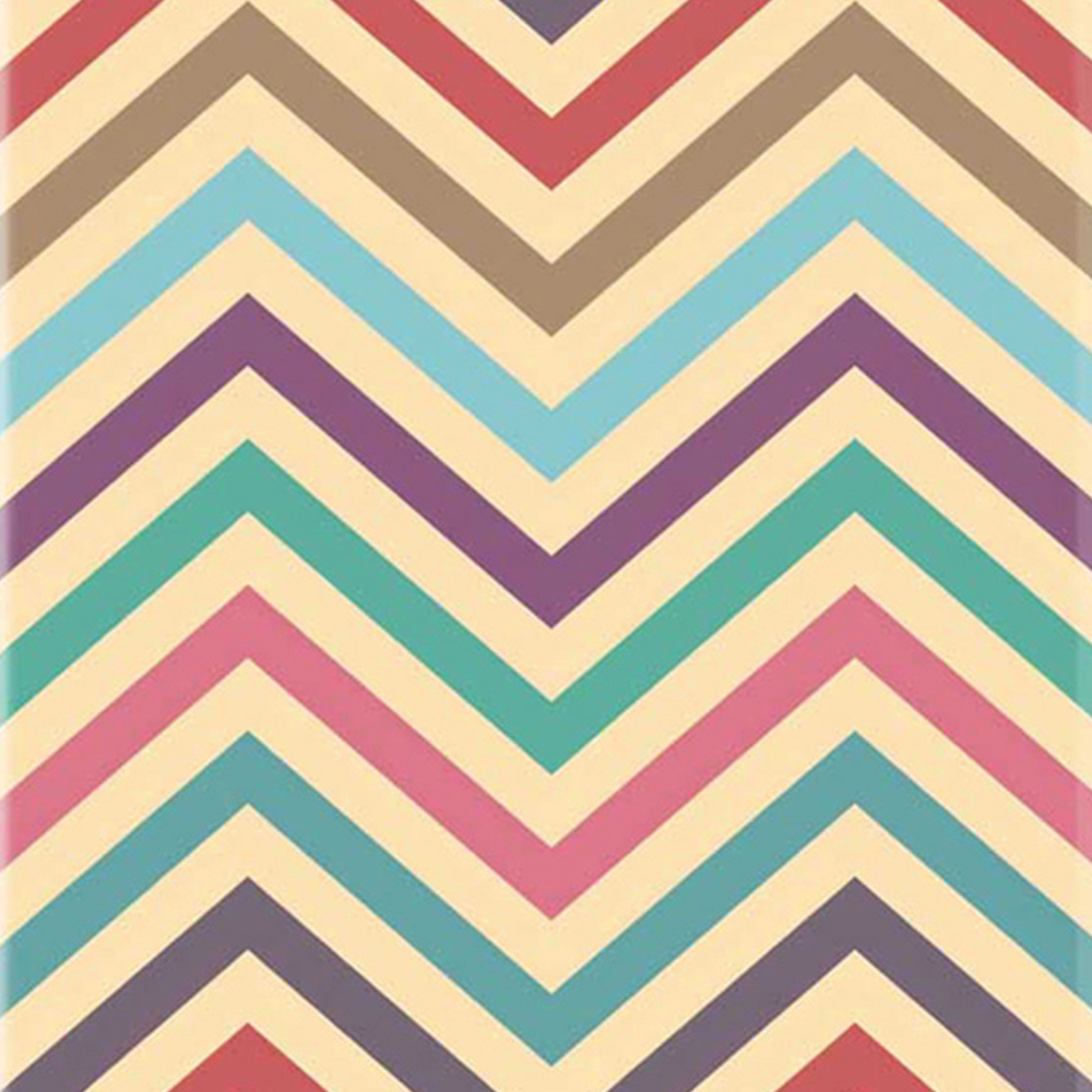 Warren Reed Designer Large Geometric Vintage Coloured Chevron Pattern Suitcase Image 3