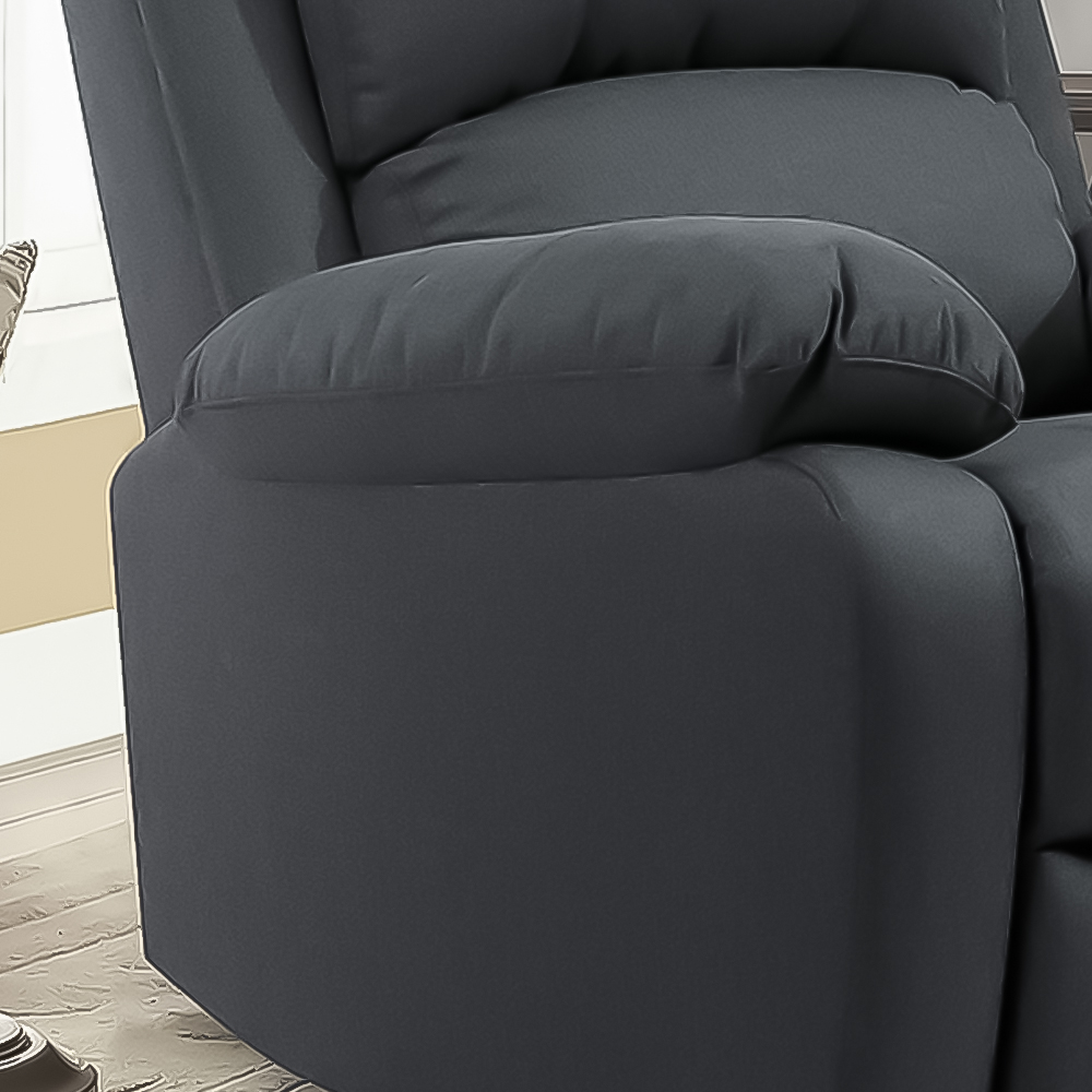 Brooklyn Luxury Dark Grey Linen Manual Recliner Chair Image 2