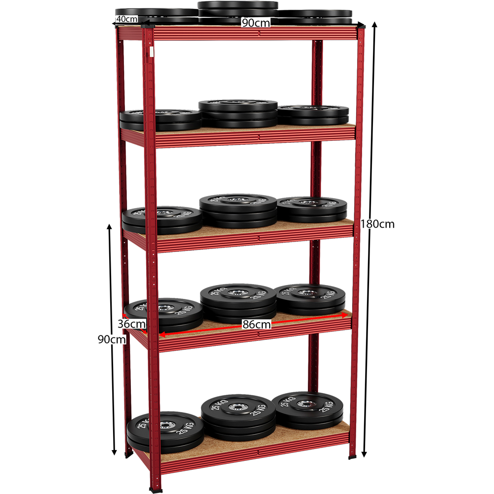 Home Vida 5 Tier Large Red Garage Shelf Image 6
