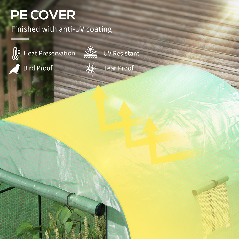 Outsunny Green PE 6 x 6ft Polytunnel Greenhouse Image 3