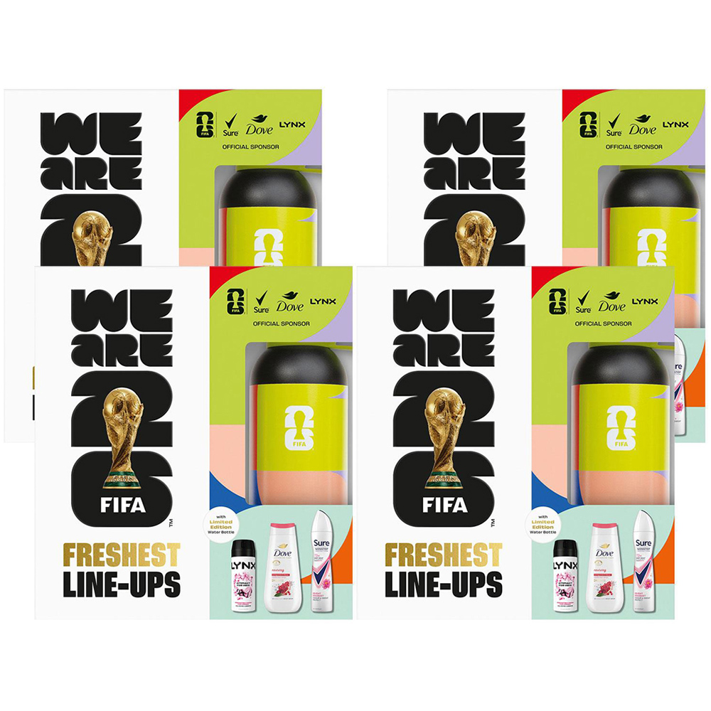 Sure FIFA Freshest Line-Ups Bodywash and Bodyspray with Water Bottle Gift Set for Her 4 Pack Image 1