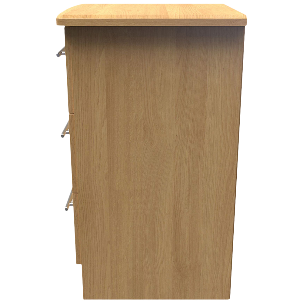 Crowndale Sherwood 3 Drawer Oak Bedside Cabinet Image 3