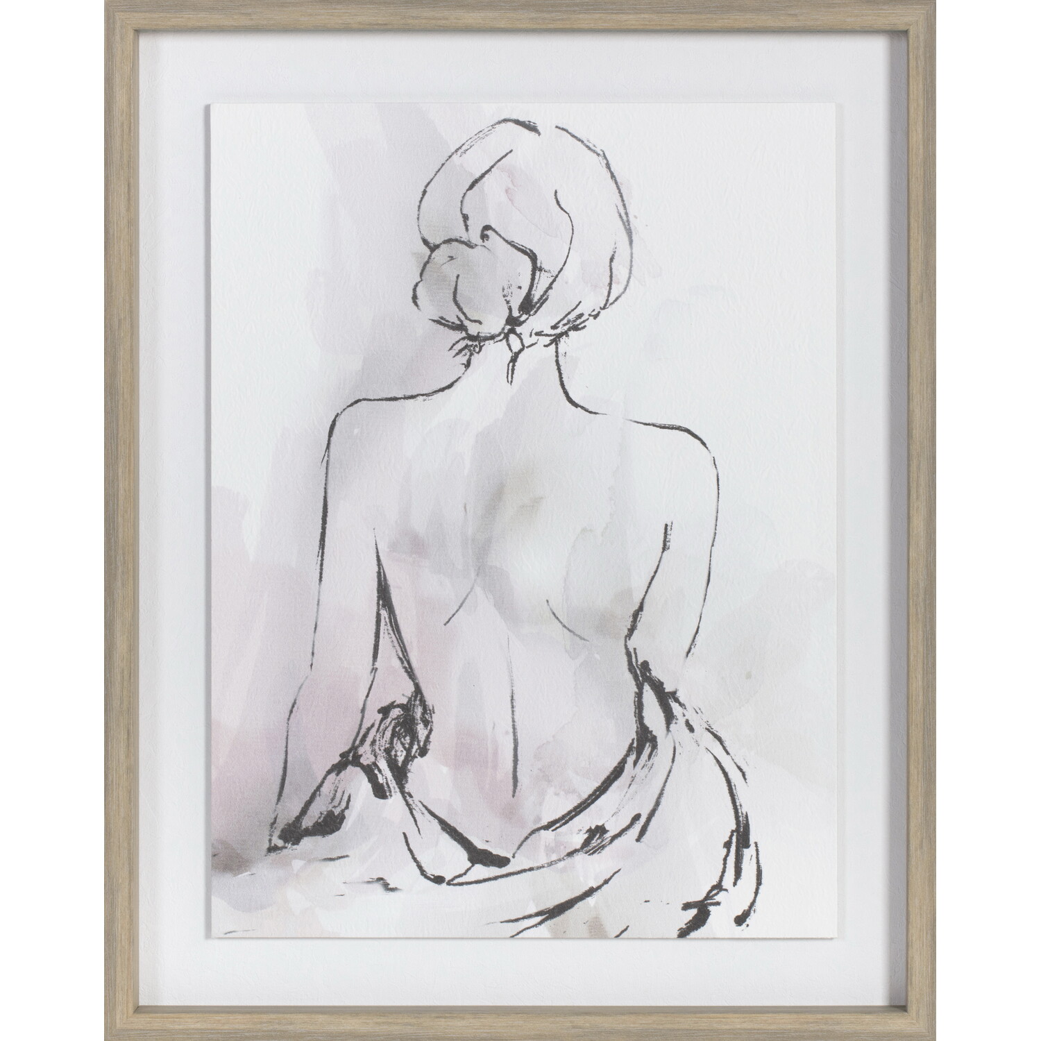 Watercolour Effect Nude Framed Art Image 1