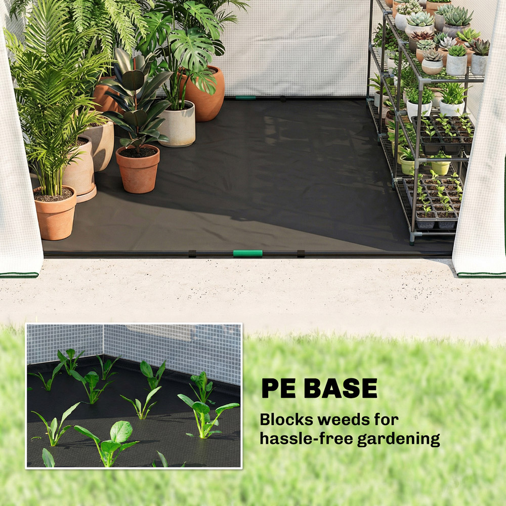 Outsunny White Polytunnel 5.2 x 5.2ft Walk In Greenhouse Image 6
