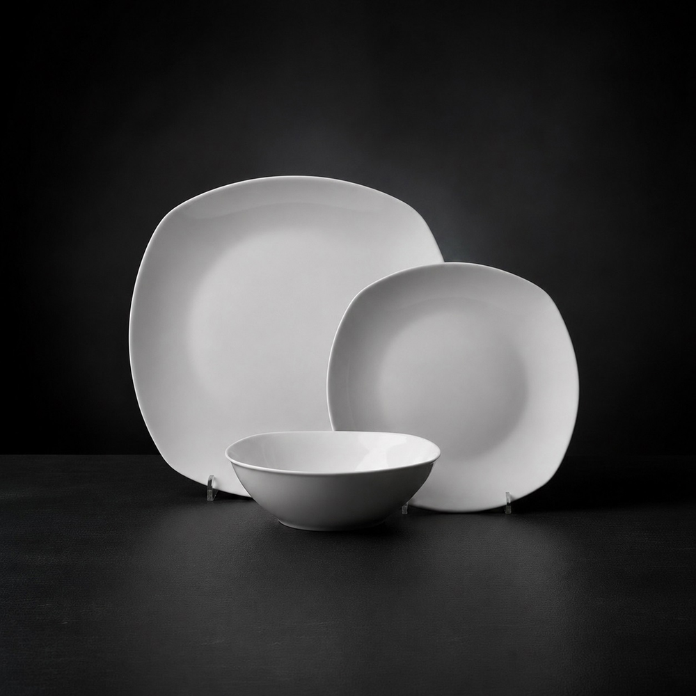 Waterside Everyday Square White 12 Piece Dinner Set Image 7