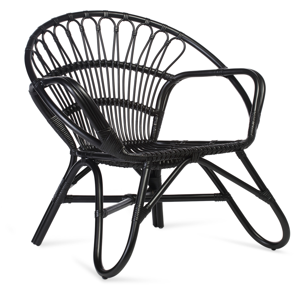 Desser Nordic Black Rattan Chair Image 2