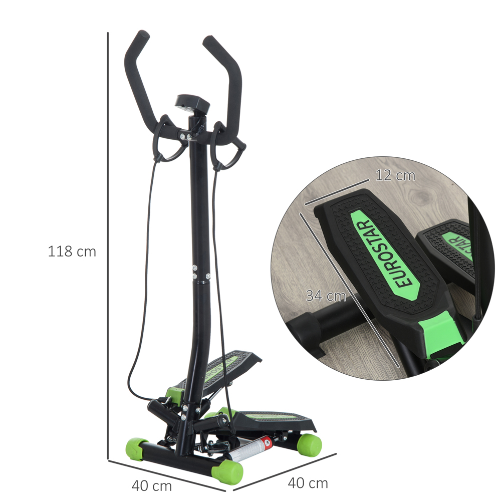 HOMCOM Compact Steel Frame Stepper Machine with Resistance Bands Image 9