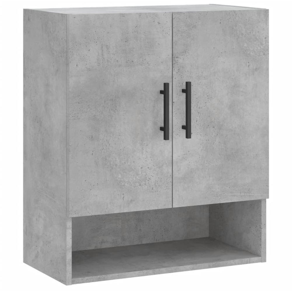 vidaXL 2 Door Single Shelf Concrete Grey Wall Cabinet Image 2