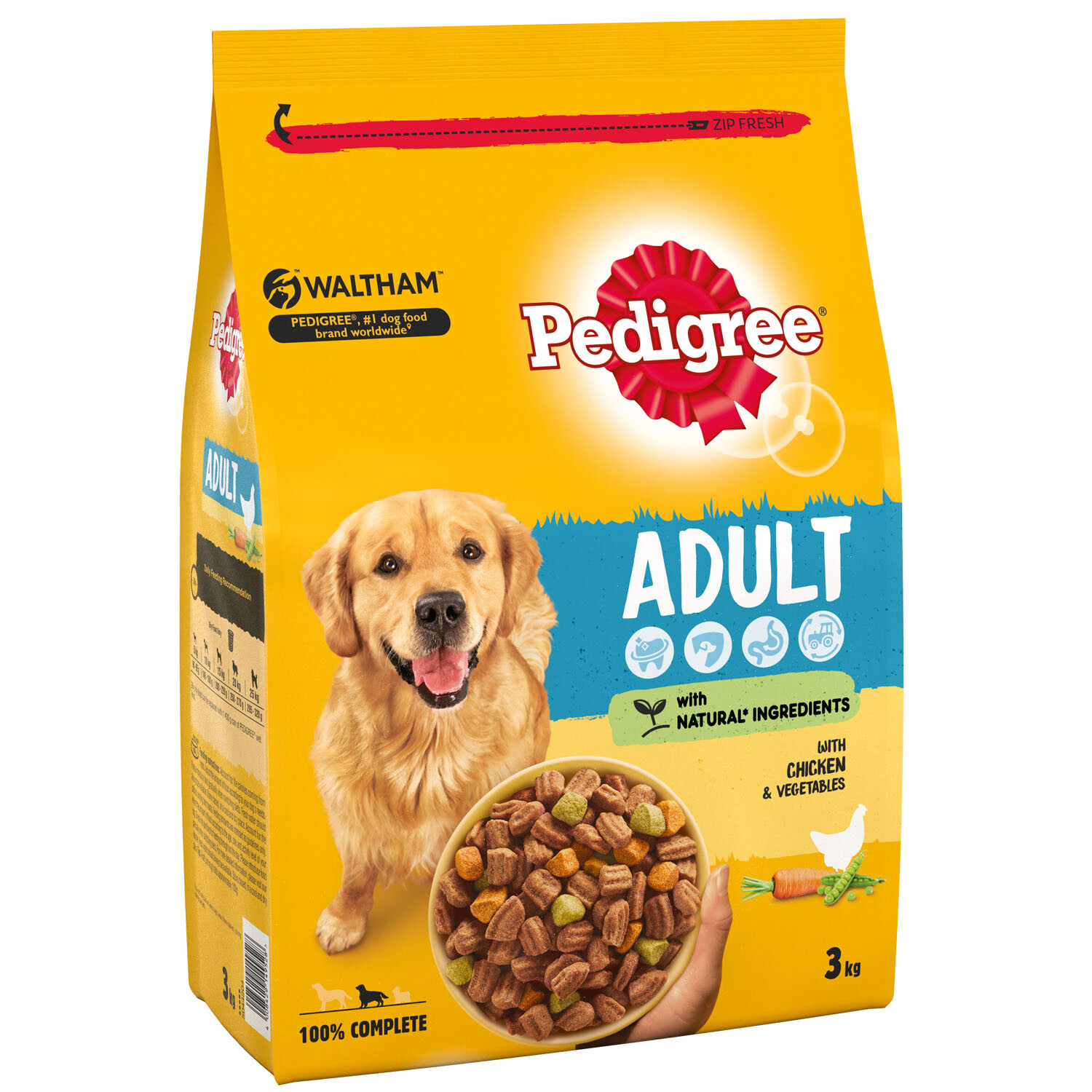 Pedigree Complete Chicken and Vegetables Adult Dry Dog Food 3kg Image 1