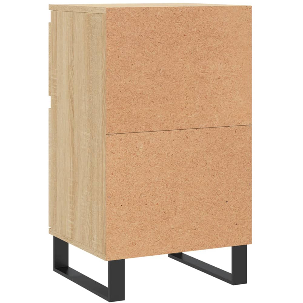 vidaXL Single Door Single Drawer Sonoma Oak Sideboard with Iron Legs Image 7
