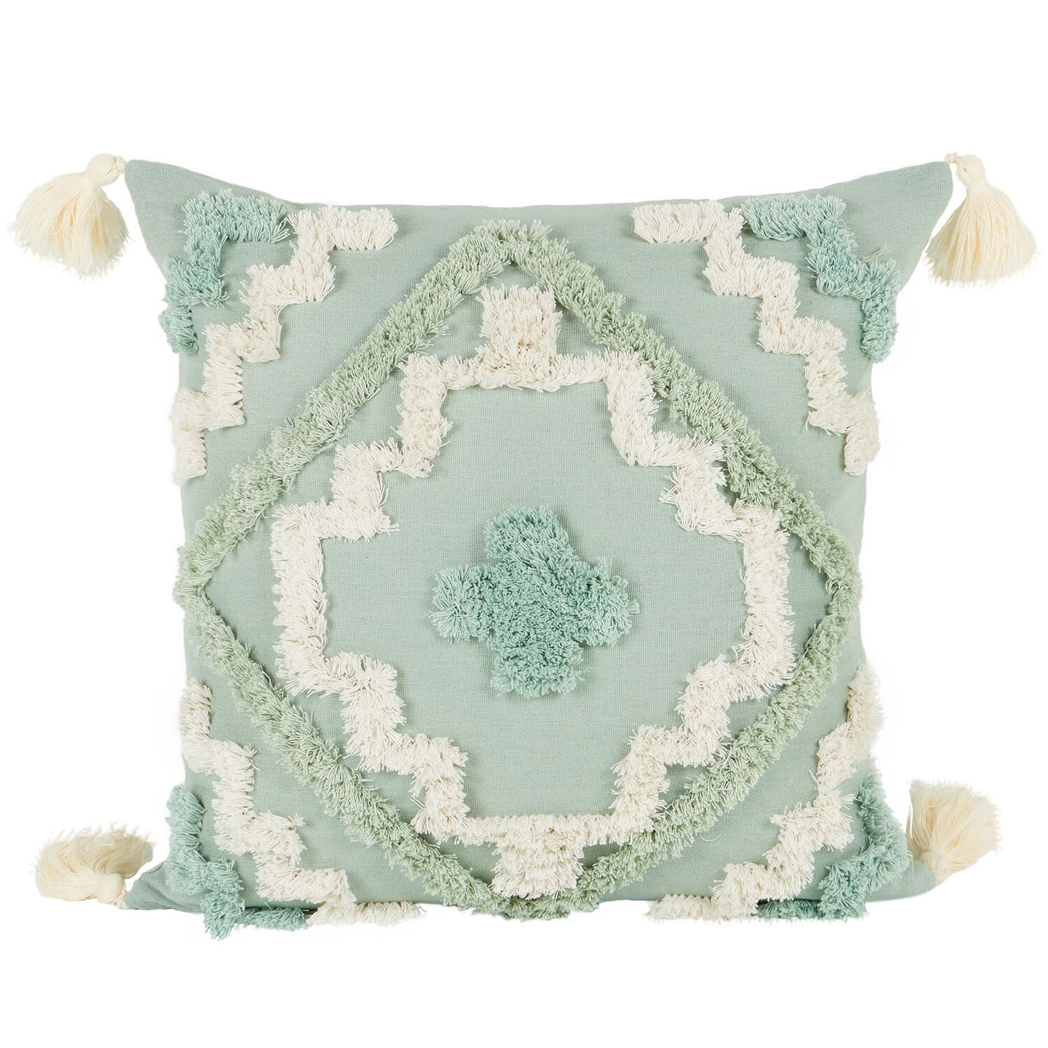 Samara Tufted Geo Cushion - Sage Image 1
