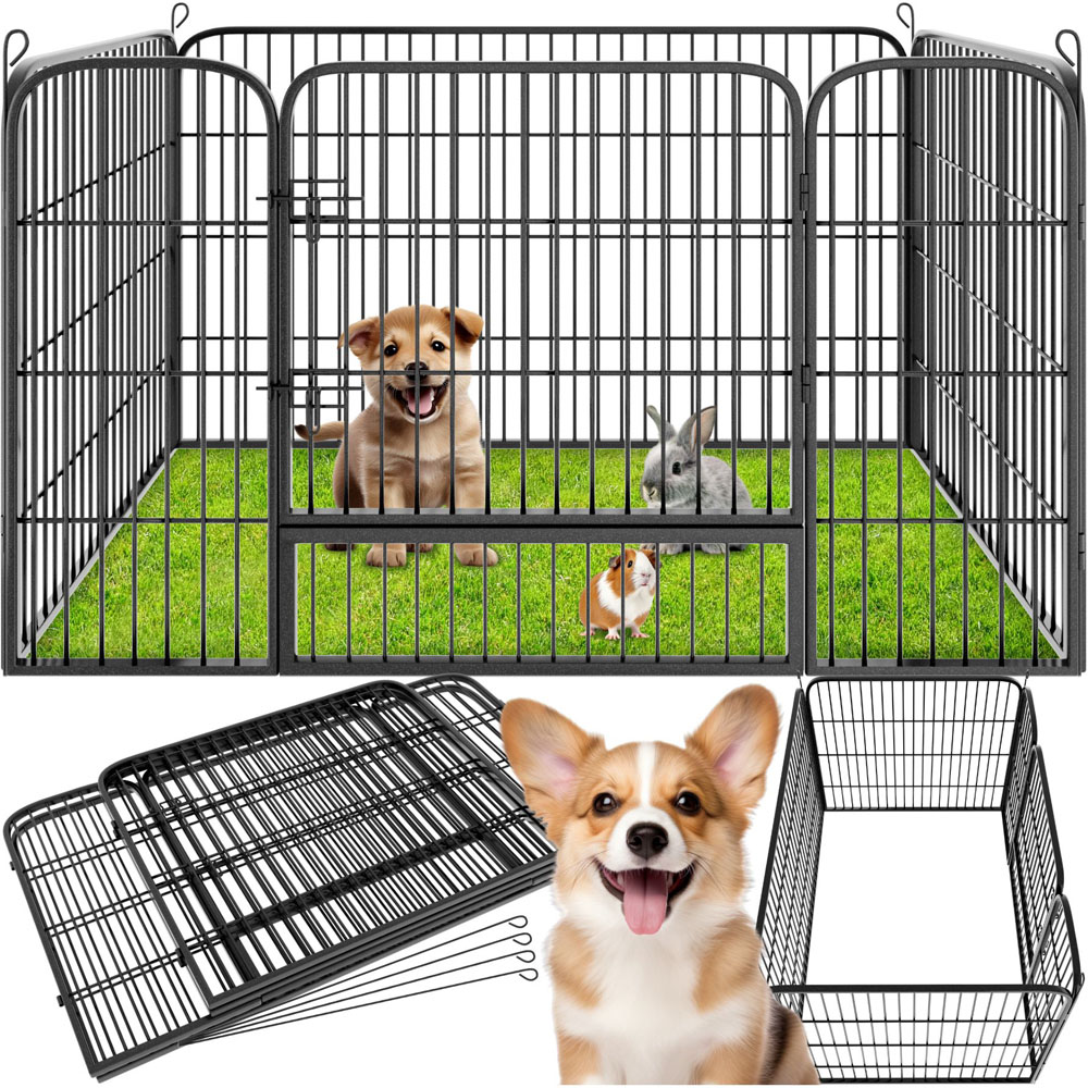 tectake 4 Piece Foldable Dog Playpen Image 2