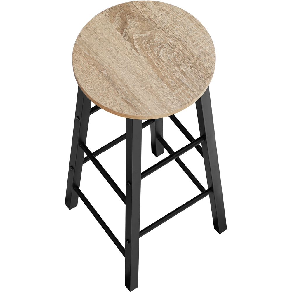 tectake Keynes Light Wood Oak Sonoma Set of 2 Bar Stool Image 3