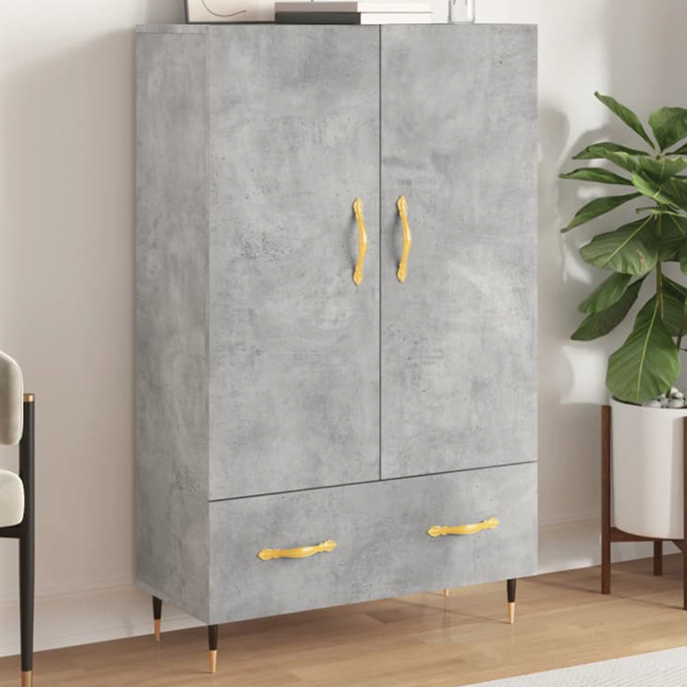vidaXL 2 Door Single Drawer Concrete Grey Highboard Image 1