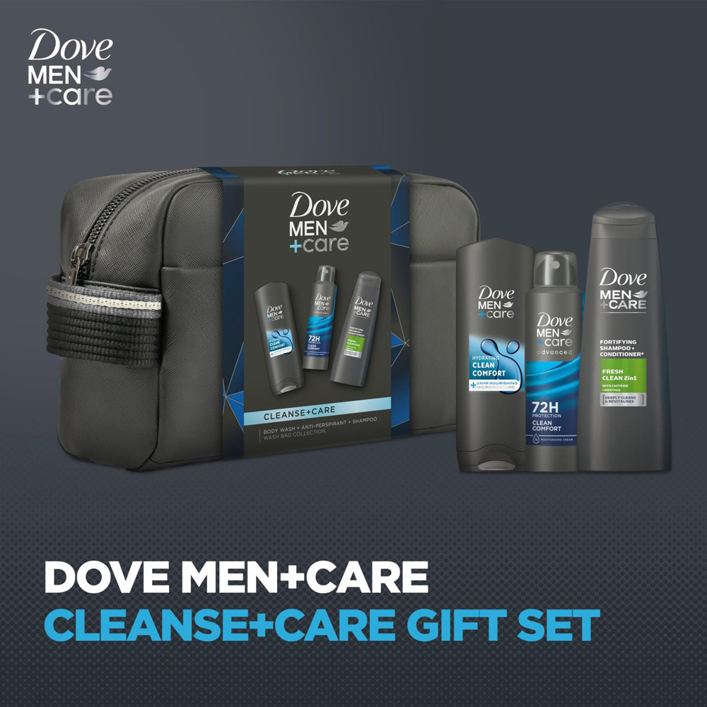 Dove Men+Care Cleanse+Care Washbag Collection 3 Piece Gift Set 2 Pack Image 3