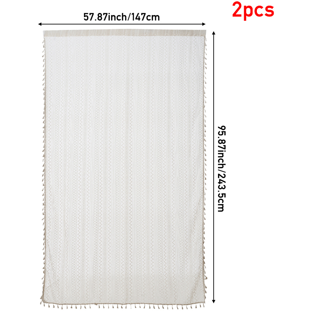 Living and Home 2-Piece Beige Lace Curtain Set 147 x 243.5cm Image 8