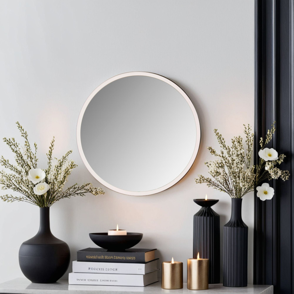 Yearn Classic Gold Round Wall Mirror 50cm Image 2