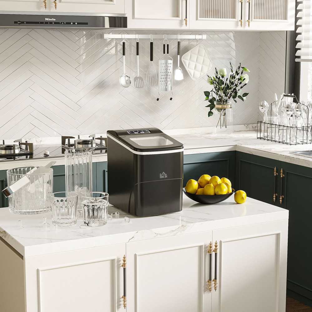 HOMCOM 800-063V70 Black Ice Maker Machine Image 2