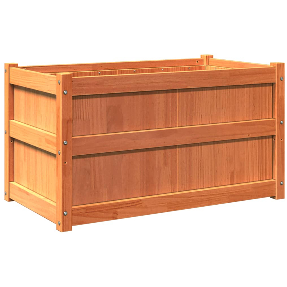 vidaXL Brown Solid Pine Large Rectangular Garden Planter Box 90 x 50 x 50cm Image 6
