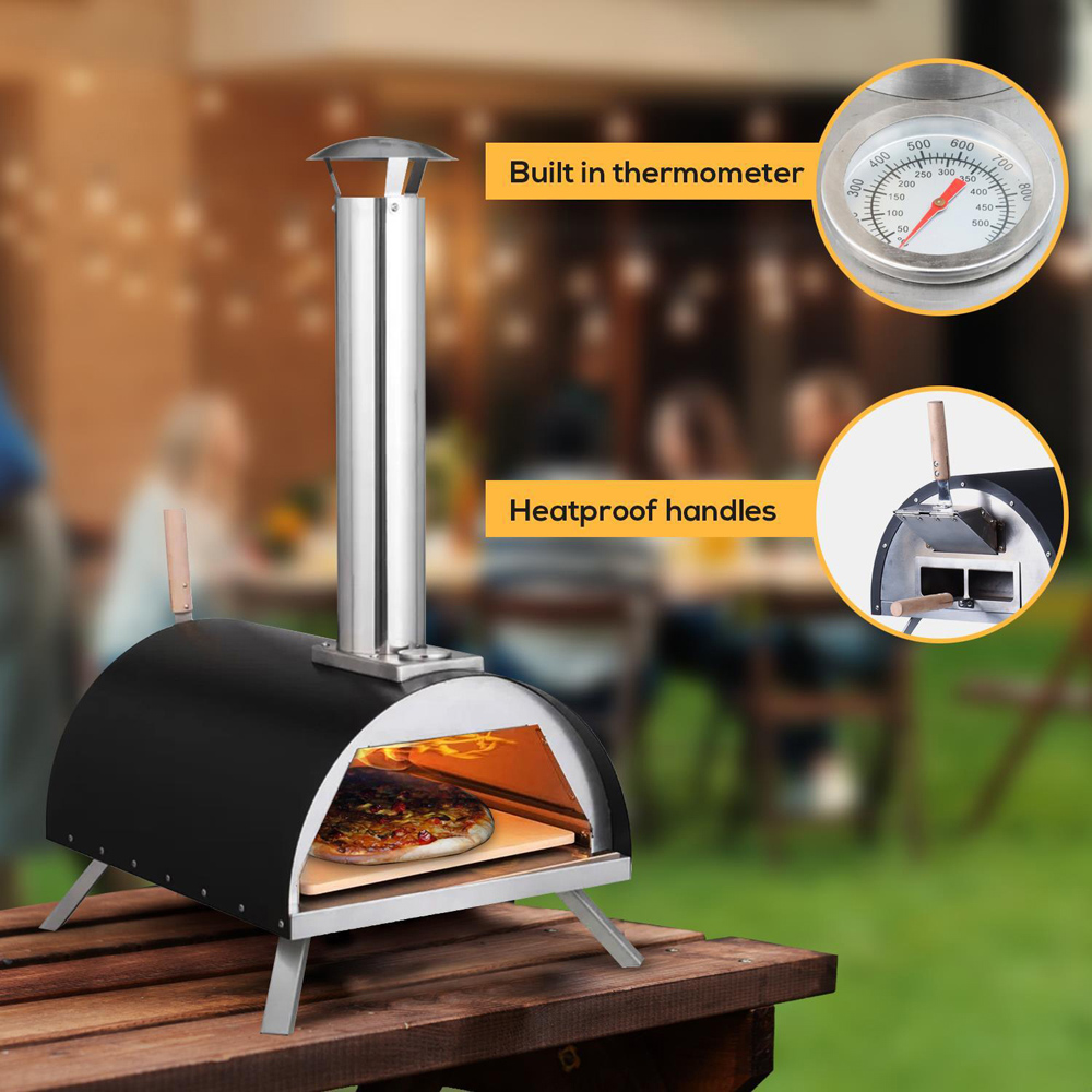 Haven Black and Silver Gas and Wood Fuel Pizza Oven Image 5