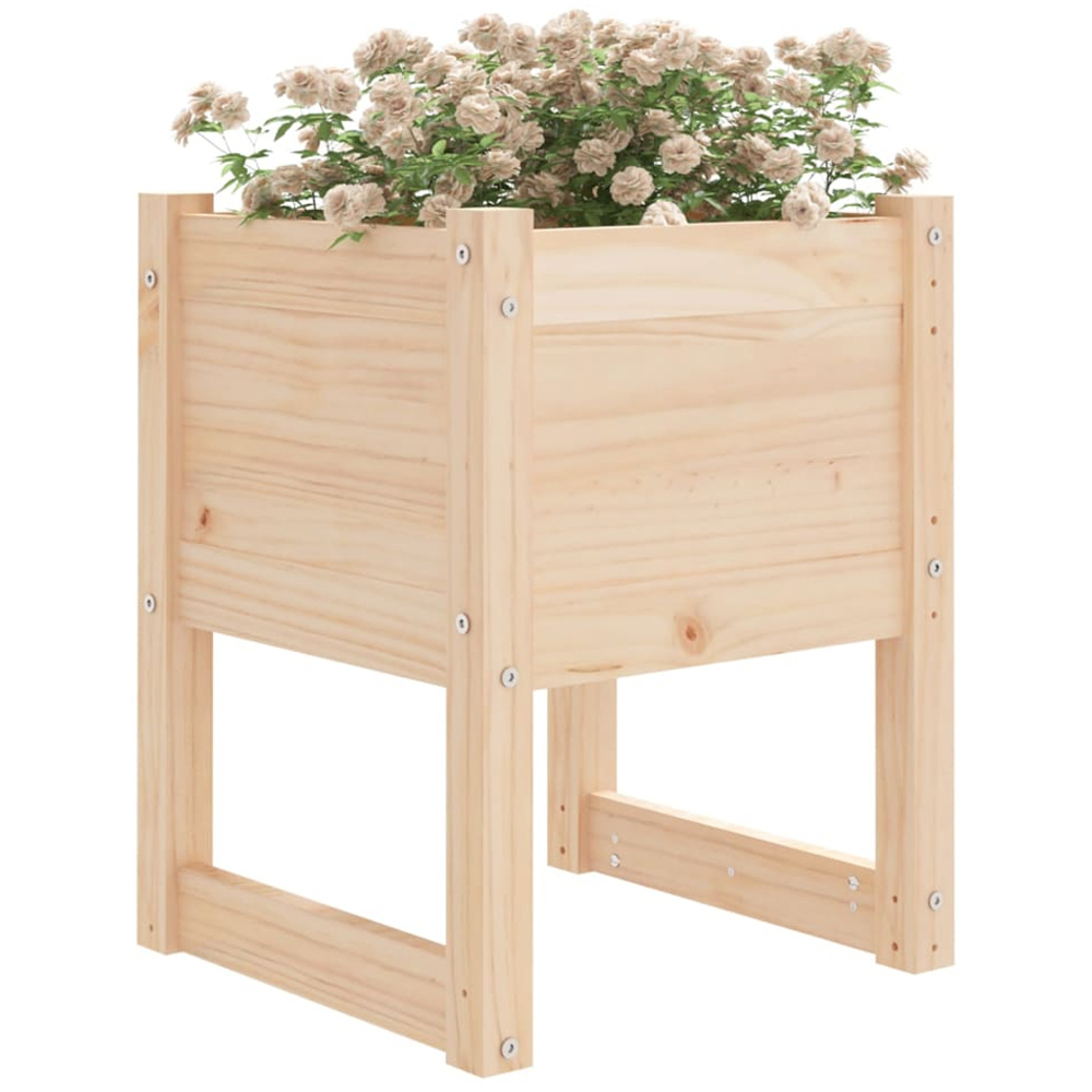 vidaXL Brown Solid Pine Wood Garden Planter 52.5 x 40 x 40cm Image 2