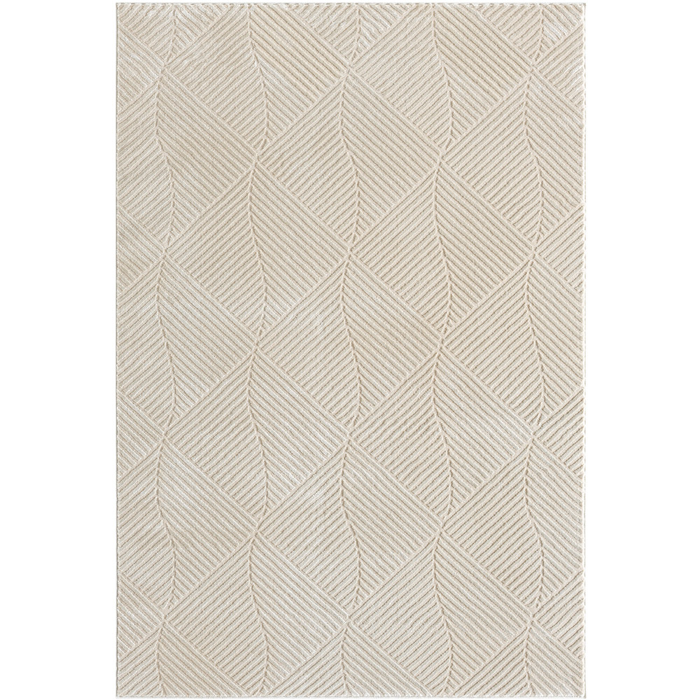 Desire Rugs Vellure Cream Metallic Sheen Pyramid Design Rug 120 x 170cm Image 1