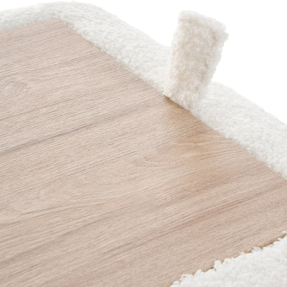 Living and Home White Sealette U-Shaped Footstool with Reversible Tabletop Image 6
