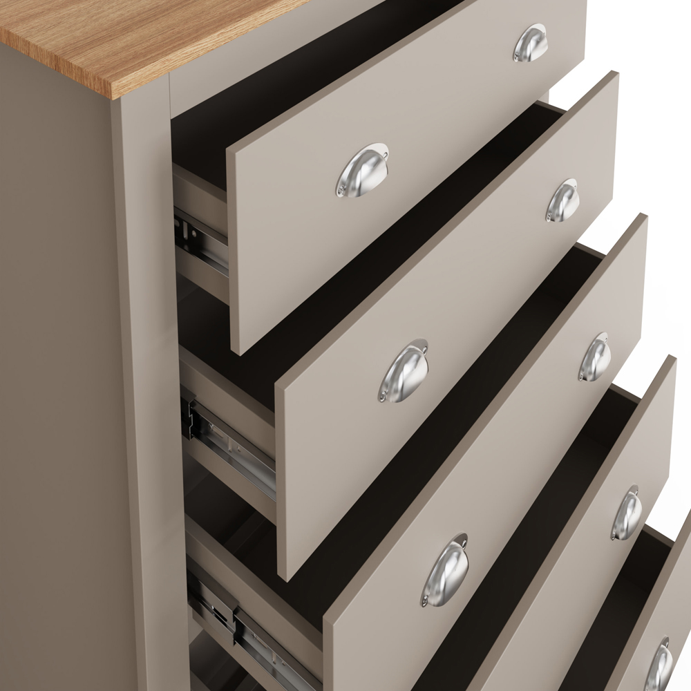 GFW Lancaster 5 Drawer Grey Chest of Drawers Image 7