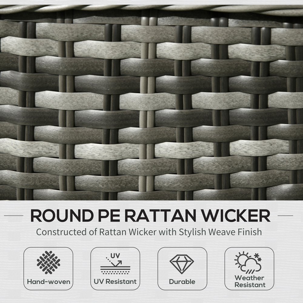 Outsunny 4 Seater Grey Rattan Sofa Lounge Set Image 4