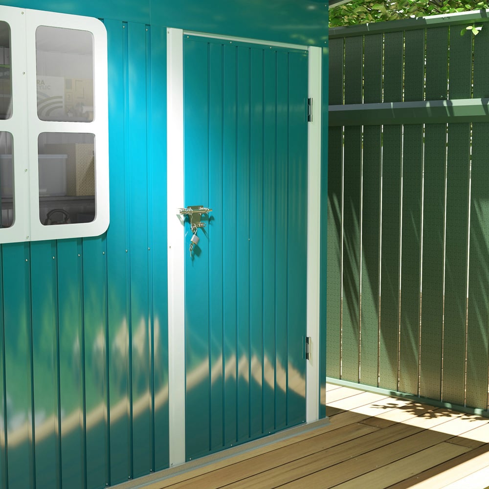 Outsunny 7 x 4ft Green Galvanised Steel Garden Shed with Foundation Kit Image 3