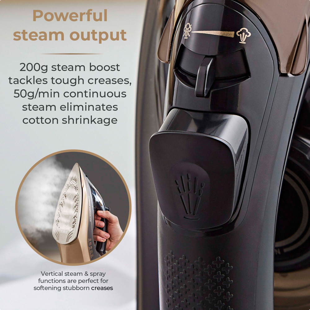 Tower Ceraglide Black and Gold 360 Cord Cordless Steam Iron 2800W Image 5
