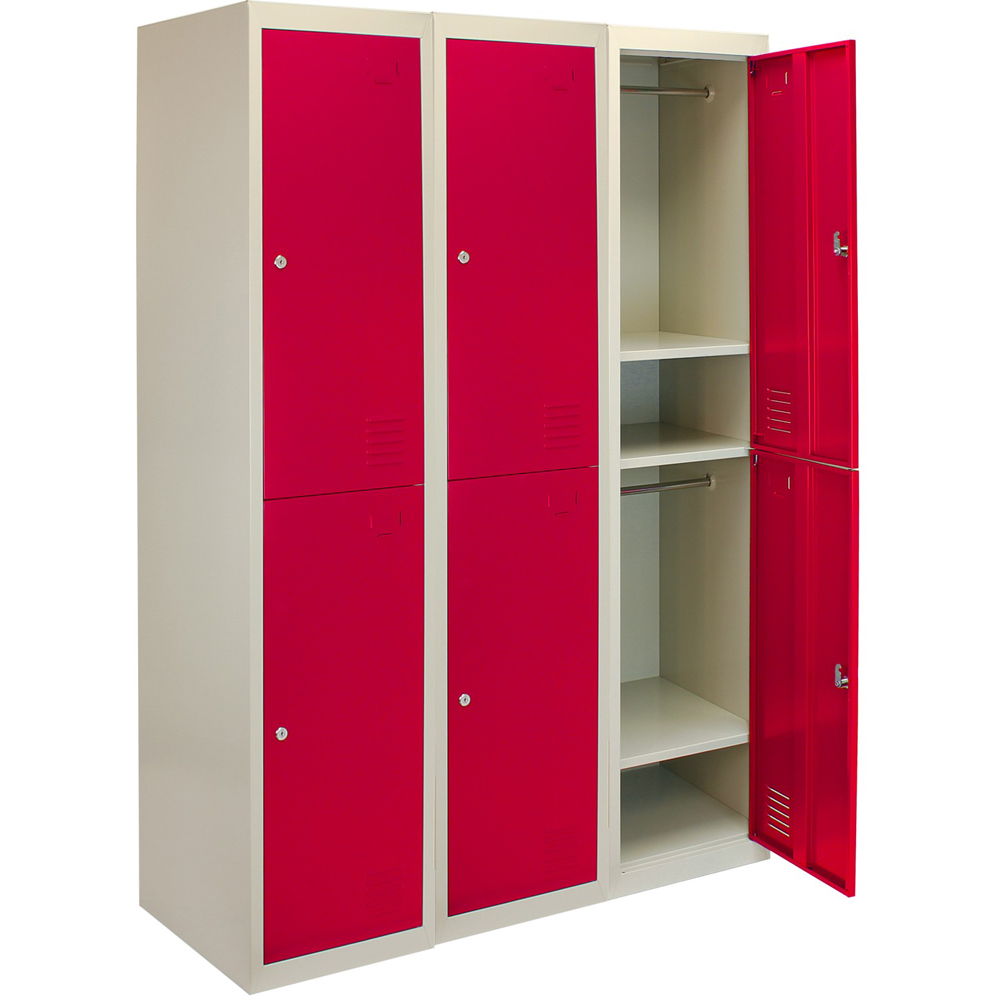 Monstershop 2 Door Red Metal Storage Locker 3 Pack Image 3