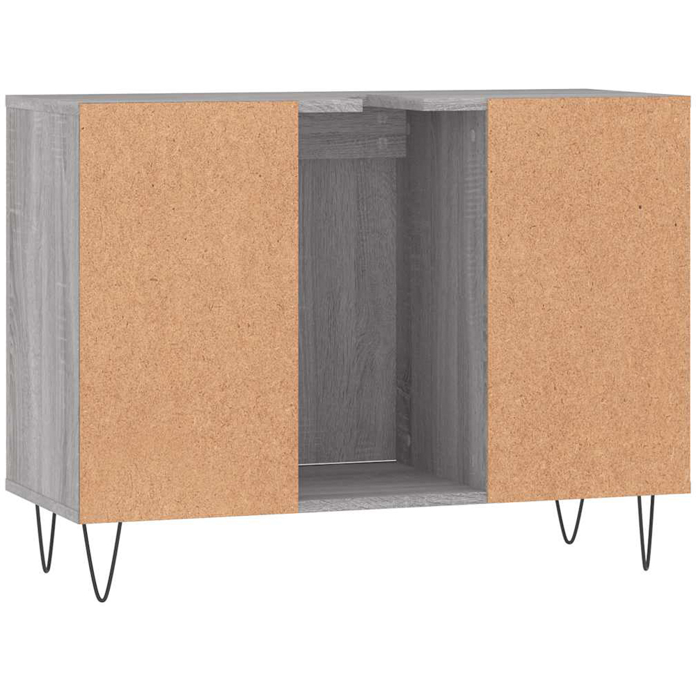 vidaXL Single Door 4 Shelf Grey Sonoma Freestanding Under Sink Bathroom Cabinet Image 4